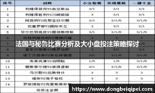法国与秘鲁比赛分析及大小盘投注策略探讨